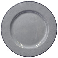 Elite Global Solutions D850M Mojave Vintage California 8 1/2" Gray Round Crackle Melamine Plate - 6/Case