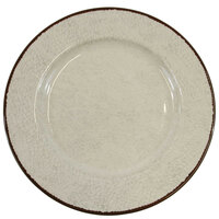 Elite Global Solutions D850M Mojave Vintage California 8 1/2" Vanilla Round Crackle Melamine Plate - 6/Case