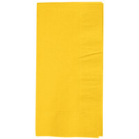 Creative Converting 671021B School Bus Yellow 1/8 Fold 2-Ply Paper Dinner Napkin - 600/Case