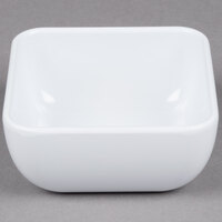 GET CS-4722-W Midtown 16 oz. White Rounded Square Melamine Bowl - 12/Case