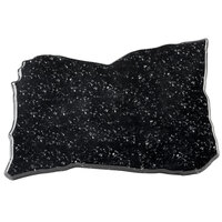 Elite Global Solutions QS1611 Fo Granite Black Granite 16" x 11" Irregular Shape Display Stone Platter