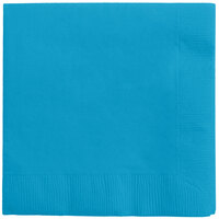 Creative Converting 573131B Turquoise Blue 3-Ply Beverage Napkin - 500/Case