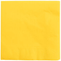 Creative Converting 571021B School Bus Yellow 3-Ply Beverage Napkin - 500/Case