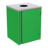 Lakeside 3410G Rectangular Stainless Steel Refuse Station with Top Access and Green Laminate Finish - 26 1/2" x 23 1/4" x 34 1/2"