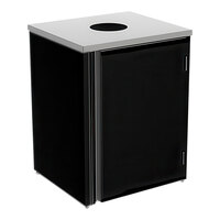 Lakeside 3410B Rectangular Stainless Steel Refuse Station with Top Access and Black Laminate Finish - 26 1/2" x 23 1/4" x 34 1/2"