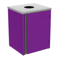 Lakeside 3410P Rectangular Stainless Steel Refuse Station with Top Access and Purple Laminate Finish - 26 1/2" x 23 1/4" x 34 1/2"