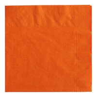 Creative Converting 58191B Sunkissed Orange 3-Ply 1/4 Fold Luncheon Napkin - 500/Case