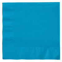 Creative Converting 663131B Turquoise Blue 2-Ply 1/4 Fold Luncheon Napkin - 600/Case