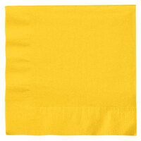 Creative Converting 6691021B School Bus Yellow 2-Ply 1/4 Fold Luncheon Napkin - 600/Case