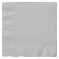 Creative Converting 663281B Shimmering Silver 2-Ply 1/4 Fold Luncheon Napkin - 600/Case