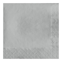 Creative Converting 583281B Shimmering Silver 3-Ply 1/4 Fold Luncheon Napkin - 500/Case
