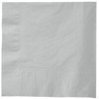 Creative Converting 583281B Shimmering Silver 3-Ply 1/4 Fold Luncheon Napkin - 500/Case