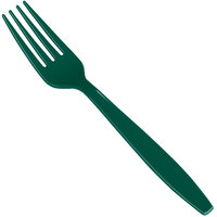 Creative Converting 019124 7 1/8" Hunter Green Disposable Plastic Fork - 288/Case