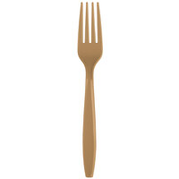 Creative Converting 010473B 7 1/8" Glittering Gold Disposable Plastic Fork - 600/Case