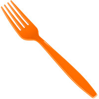 Creative Converting 010613B 7 1/8" Sunkissed Orange Disposable Plastic Fork - 600/Case