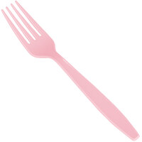 Creative Converting 010468B 7 1/8" Classic Pink Disposable Plastic Fork - 600/Case