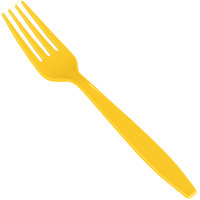 Creative Converting 010465B 7 1/8" School Bus Yellow Disposable Plastic Fork - 600/Case