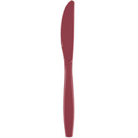 Creative Converting 019922 7 1/2" Burgundy Heavy Weight Premium Plastic Knife - 288/Case