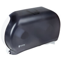 San Jamar R4000TBK Twin Classic Double Roll Jumbo Toilet Tissue Dispenser - Black Pearl