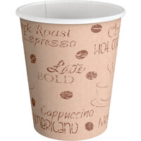 Choice 10 oz. Café Print Poly Paper Hot Cup - 50/Pack