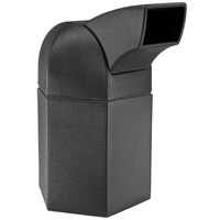 Commercial Zone 73800199 PolyTec 45 Gallon Black Hexagon Trash Can and Drive-Thru Lid Set