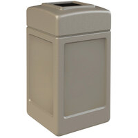 Commercial Zone 732102 PolyTec 42 Gallon Square Beige Waste Container