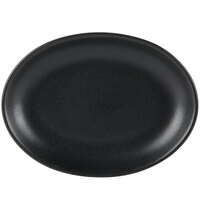 Hall China from Steelite International HL303130AFCA Foundry 11 1/2" x 8 1/2" Black China Oval Platter - 12/Case