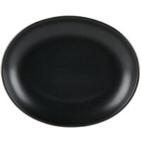 Hall China from Steelite International HL303150AFCA Foundry 13 1/8" x 10 1/2" Black China Oval Platter - 6/Case