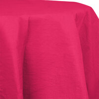 Creative Converting 923277 82" Hot Magenta Pink OctyRound Tissue / Poly Table Cover