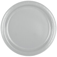 Creative Converting 47106B 9" Shimmering Silver Paper Plate - 24/Pack