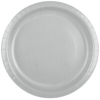 Creative Converting 50106B 10" Shimmering Silver Paper Plate - 24/Pack