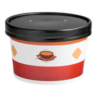 Choice 8 oz. Double Poly-Coated Paper Soup / Hot Food Cup with Black Vented Paper Lid - 250/Case