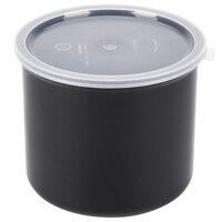 Carlisle Classic 4 Qt. Black Round SAN Plastic Crock with Lid