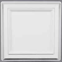 Fineline Silver Splendor 5507-WH 7 1/4" White Plastic Square Plate with Silver Bands - 120/Case