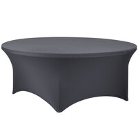 Snap Drape CN420R7230512 Contour Cover 72" Round Charcoal Spandex Table Cover