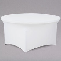 Snap Drape CN420R6030010 Contour Cover 60" Round White Spandex Table Cover