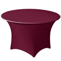 Snap Drape CN420R6630046 Contour Cover 66" Round Burgundy Spandex Table Cover
