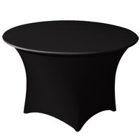 Snap Drape CN420R6630014 Contour Cover 66" Round Black Spandex Table Cover