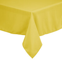 Intedge 54" x 81" Rectangular Yellow 100% Polyester Hemmed Cloth Table Cover