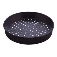 American Metalcraft PHC90081.5 8" x 1 1/2" Perforated Hard Coat Anodized Aluminum Tapered / Nesting Pizza Pan