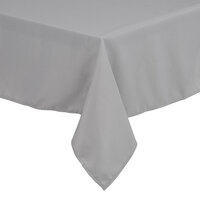 Intedge 64" x 120" Rectangular Gray 100% Polyester Hemmed Cloth Table Cover