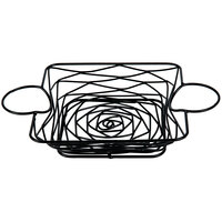 Tablecraft BK171172 Artisan Square Black Metal Basket with Ramekin Holders - 11" x 7" x 2"