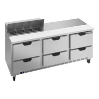 Beverage-Air SPED72HC-08-6 Elite Series 72" 6 Drawer Refrigerated Sandwich Prep Table