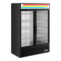 True GDM-49F-HC~TSL01 54 1/8" Black Glass Door Merchandiser Freezer with LED Lighting