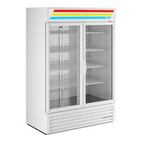 True GDM-49F-HC~TSL01 54 1/8" White Glass Door Merchandiser Freezer with LED Lighting