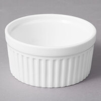 10 Strawberry Street WTR-38SUF Whittier 6 oz. White Porcelain Fluted Ramekin - 36/Case