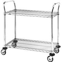 Metro MW605 Super Erecta 18" x 36" x 38" Two Shelf Standard Duty Chrome Utility Cart