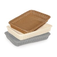 GET WB-1509-HY Designer Polyweave 18" x 12 1/4" x 2 1/2" Honey Rectangular Plastic Basket - 12/Pack