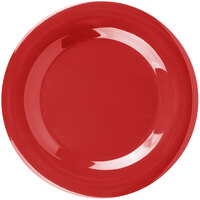 Carlisle 3301005 Sierrus 10 1/2" Red Wide Rim Melamine Plate - 12/Case