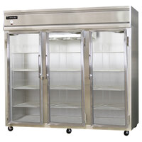 Continental Refrigerator 3FENGD 85" Three Section Extra Wide Glass Door Reach-In Freezer - 73 cu. ft.